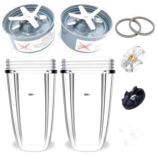HESINLY Blender Blade Replacement Parts for NutriBullet Blender Extractor Blade Replacement Parts & Cups & Rubber Gear & Top Gear & Gaskets & Shock Pad(13 Pack)