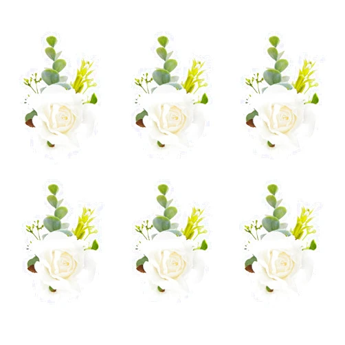 Meldel White Ivory Rose Wrist Corsage, Set of 6, Wedding Bridal Flower Corsage Hand Decor for Prom Party Homecoming, Wristband Flowers Bride, Bridesmaid, Girl