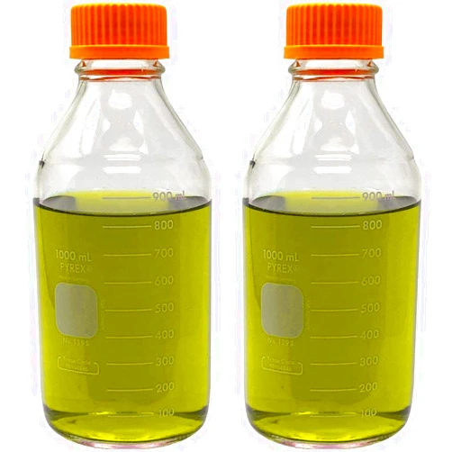 Pyrex Corning 1395-1L, 1000ml Round Media Storage Bottle, with GL45 Screw Cap (Pack of 2)