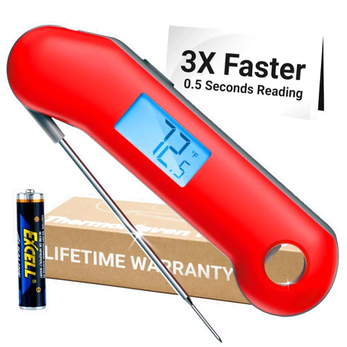 ThermoMaven ProfessionaI Meat Thermometer Digital, 3X Faster 0.5 Sec Instant Read, NIST Certified Accurate to ±0.5°F, 100% Waterproof, Auto-rotating Bright Display, Auto Wake/Sleep, NSF Certified
