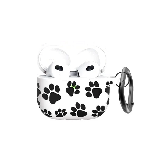 AGAOSH for Airpods 3rd Generation Case Cover with Keychain,Cute Paw Print Airpods 3 Case Cover Protective Case Gen 3 for Apple Airpods 3rd Generation Charging Case 2021 for Women Men Paw