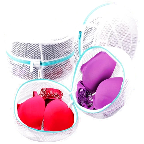 Plusmart Large Mesh Lingerie Bags for Laundry, Bra Washing Bag for Washing Machine/Washer, F to G Cup, 3 Pack White