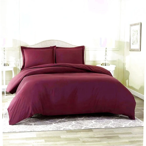 RESTURA Duvet Cover 2 Pillow Shams - Twin (64 x 88) Inches - Egyptian Cotton 800 Thread Count Comforter Cover Zipper Closure 3 Pieces Wine Duvet Covers Set