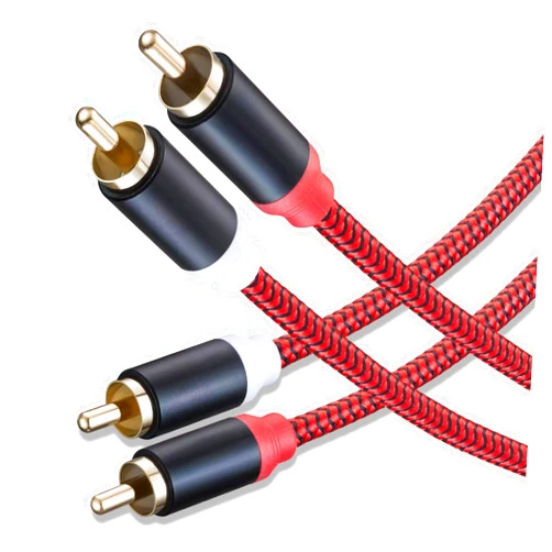 Jelly Tang RCA Cable 3Ft,2Rca Male to 2-Rca Male Audio Stereo Subwoofer Cable [Hi-Fi Sound] Nylon-Braided Auxiliary Audio Cord for Home Theater, HDTV, Amplifiers, Hi-Fi Systems,Speakers and etc(3Ft/1M)