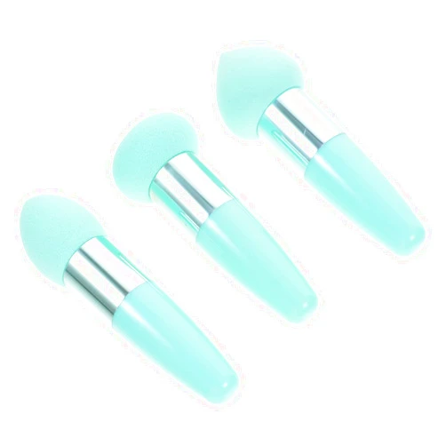 Beatifufu 3pcs Little Mushroom Makeup Pen Face Makeup Foundation Makeup Depotting Kit Concealer Sponge Foundation Makeup Blender on Stick Makeup Blending Makeup Pens with Handle Soft