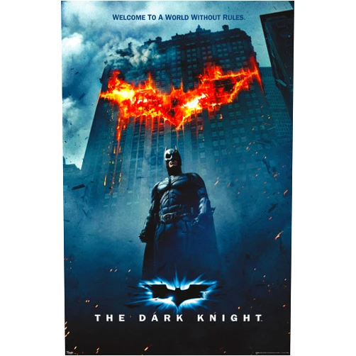 Trends International DC Comics Movie - The Dark Knight - Batman Logo on Fire One Sheet Wall Poster, 22.375