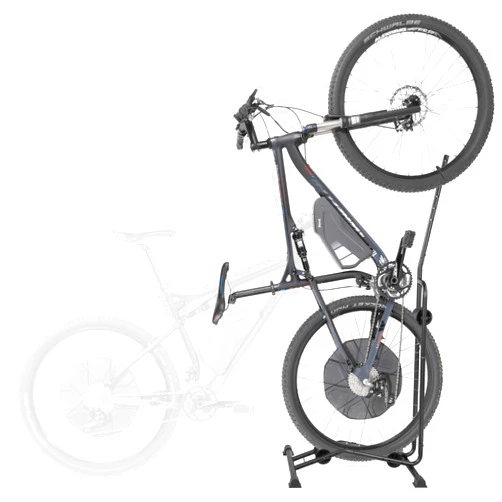 CyclingDeal Upright Bike Stand - Premium Quality Vertical & Horizontal Adjustable Bicycle Floor Parking Rack - for Storing MTB Road Bikes - up to 29” Wheel Size - for E Bike - 1 Bike