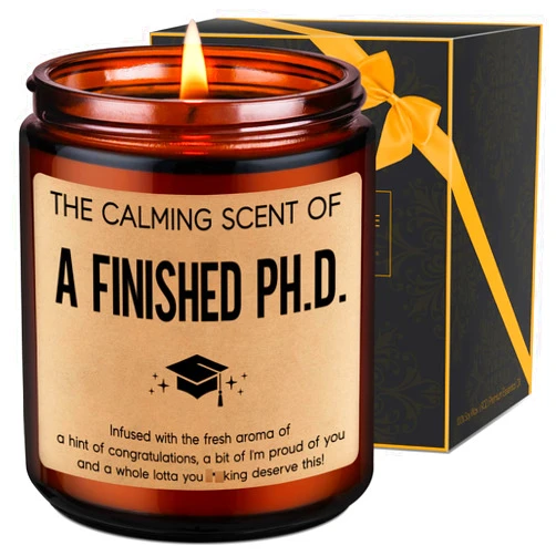 LEADO Grad Candle, PhD Graduation Gifts, Doctorate Degree Present for Women, 2025 Graduation Gifts for Her, Him - Funny Dissertation, Congrats Grad Present for Doctoral Graduates, PhD Students