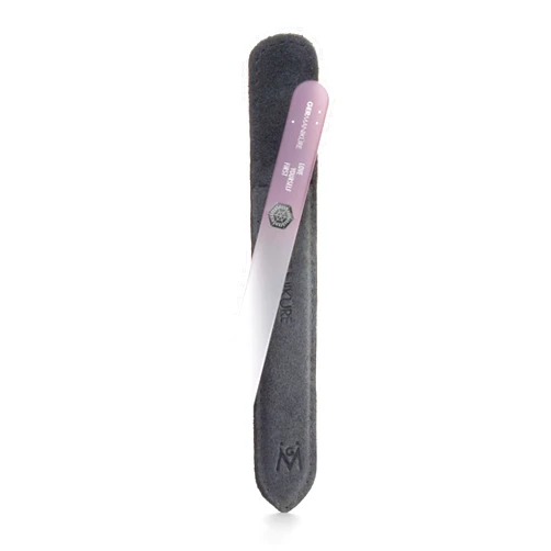 GERMANIKURE Mantra Glass Nail File in Suede Case, Ethically Made in Czech Republic - Professional Manicure & Pedicure Tools for Smooth Easy Shaping of Natural Fingernails