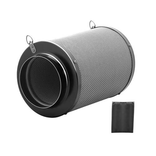iPower 6 Inch Air Carbon Filter Odor Control with Premium Australia Virgin Charcoal for Inline Fan, Indoor Grow Tent, Hydroponics, Reversible Flange, Prefilter Included, Black