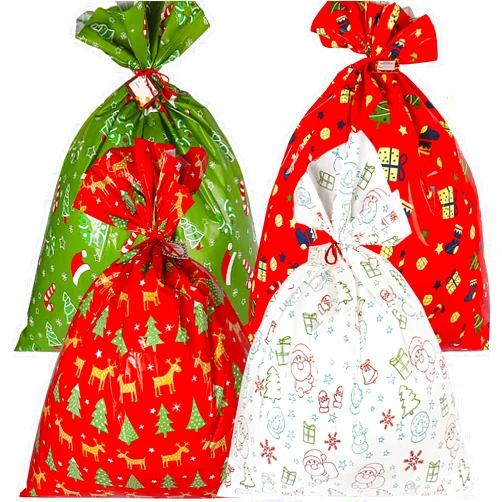 Kidtion Large Christmas Gift Bags - 36'' x 44'' Reusable Holiday Bags for Gifts, Parties, and Favors (4 PCS)