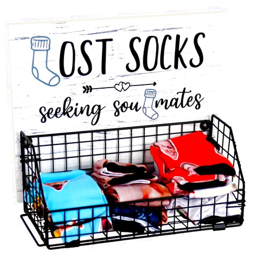 Bnesi Lost Socks,Laundry Room Organization, Farmhouse Laundry Room Decor And Accessories Of Tidying Socks,Rustic Wooden Laundry Sign Wall Decor (style1 black)