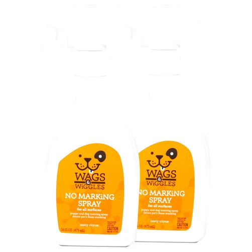Wags & Wiggles No Marking Deterrent Training Spray for Dogs - Indoor Dog Pee Repellent & Behavior Aid, Anti Pee & Urine Deterrent, No More Marking, Ideal for Potty Training, 16 Fl Oz - 2 Pack