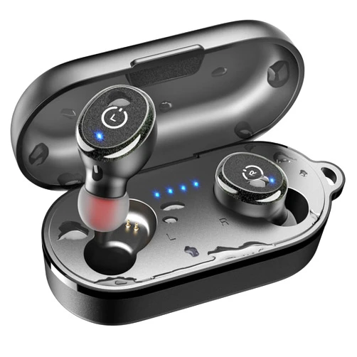 TOZO T10 (Classic Edition) Bluetooth 5.3 Wireless Earbuds with Wireless Charging Case IPX8 Waterproof Stereo Headphones in Ear Built in Mic Headset Premium Sound with Deep Bass, 32 Preset EQs via APP