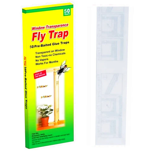 Mosqueda Window Fly Traps, 50 Packs Sticky Fly Traps for Indoors, Fly Catchers for Inside Home, Waterproof & Non-Toxic Adhesive Sticky Paper Trap for Mosquitos Bugs Housefy Fruit Fly Flying Gnats