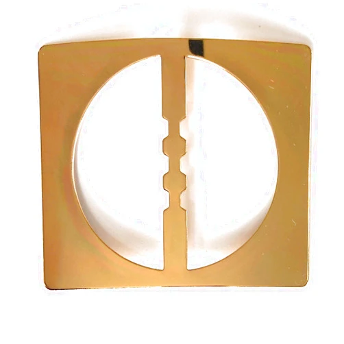 Katz Trims / Trims Unlimited Belt Buckle- Plated Square Gold Buckle Polished 3-1/8'' x 2-3/4'' (2-1/4'''' inch) Square Buckle