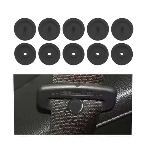 BELOMI 5 Sets Car Seatbelt Stopper Kit Universal Fit, Snap-on Vehicle Seat Belt Button Stop, Seatbelt Buckle Button Prevent Safe Strap Clip from Sliding Down, Suitable for SUV, RV, Truck（Black）