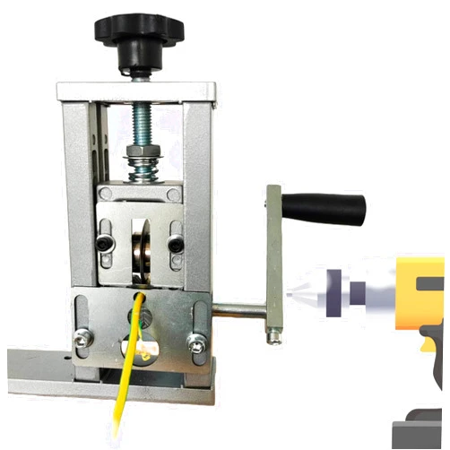 Martians Wire Stripper Machine, 0.06''-0.98'' Manual or Drill Powered Wire Stripping Machine with Hand Crank or Drill, 65MN Spring Steel Blade Aluminum Frame Wire Peeler for Scrap Copper Recycling