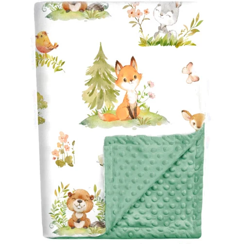 BORITAR Baby Blanket for Boys Girls Super Soft Double Layer Minky with Dotted Backing, Lovely Woodland Animal Design Blanket for Toddler Newborn 30 x 40 Inch(75x100cm)