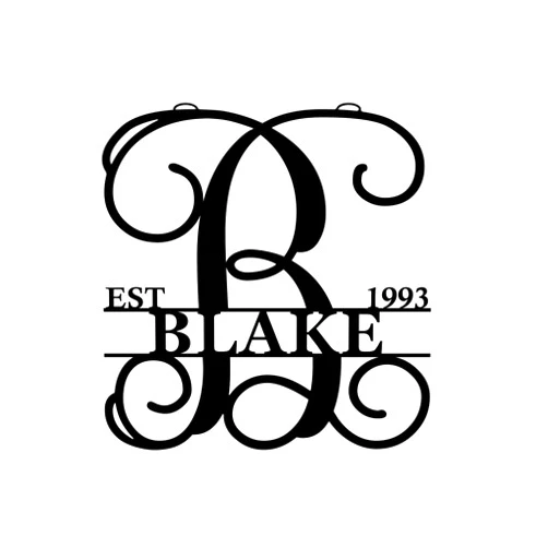 CustomMetalWorx Personalized Metal Monogram Letter, Customized Door Hanger Monogram