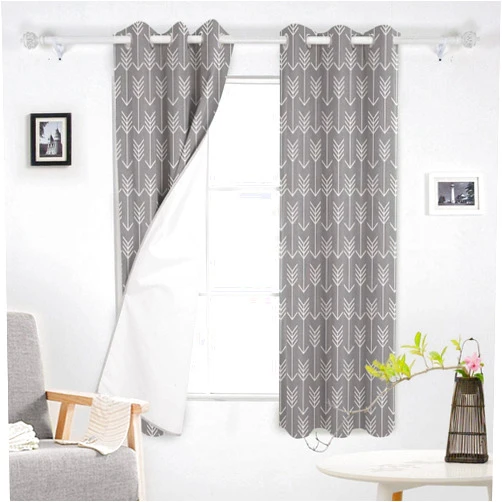 LXHLZY Nordic Simplicity Blackout Curtains, White Feathering 3D Printed Grommet Curtains, Soft Airy for Bedroom Living Room -2 panels- 42