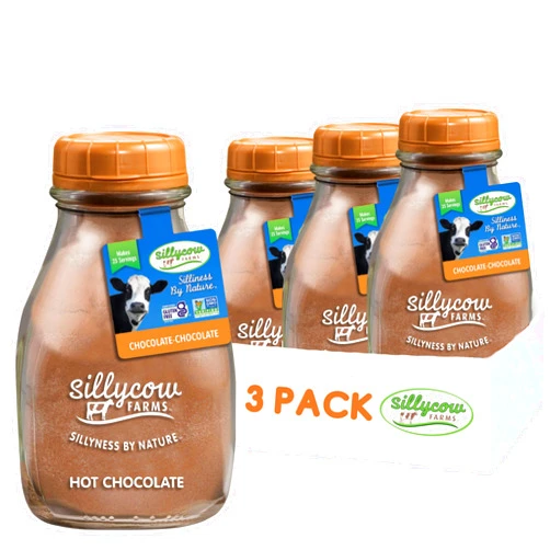 Silly Cow Farms Sillycow Farms Hot Chocolate Mix Flavor | Gluten Free & Non GMO, All Pure Ingredients for Healthier Indulgence | Dairy Free, Vegan, Nut Free Certified Quality Cocoa Powder Blend - Pack of 3