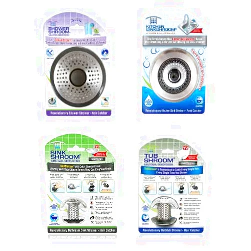 TubShroom The Shroom Ultimate Drain Protection Bundle - Complete Protection for all Home Drains - TubShroom, SinkShroom, ShowerShroom, Kitchen SinkShroom