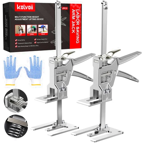 Kolvoii Labor Saving Arm Jack, 2 Pack Stainless Steel Construction Jack, Versatile and Easy to Use Hand Lifting Jack Tool Improved Quality Lifting Device