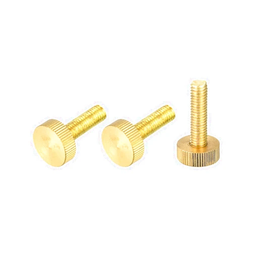 uxcell Knurled Thumb Screws, M8x30mm Flat Brass Bolts Grip Knobs Fasteners for PC, Electronic, Mechanical 3Pcs