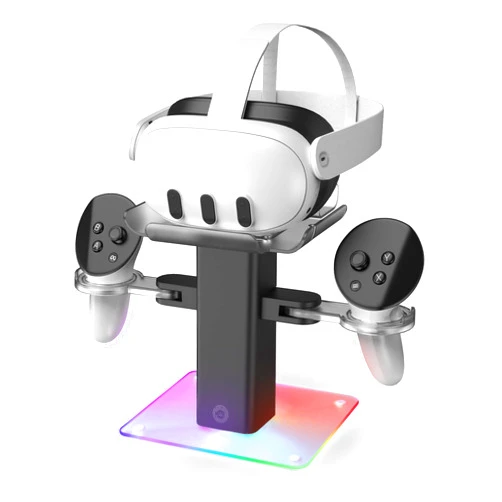 AodoT VR Charging Display Stand Compatible with Quest 3s/Quest 3/Vision Pro/Quest 2/Pico 4/for PSVR 2 - Universal VR Stand Holder, Stable Bracket Storage Round Base, Mount Install Easy