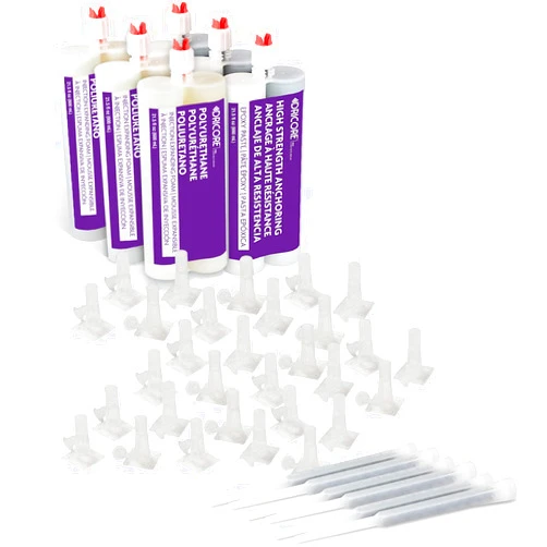 DRICORE PRO Concrete Repair Polyurethane Injection Expanding Foam Kit (30') | Best All in One Set with Injectable Filler for Repairing Cracked Foundations, Walls, Basements, Cement Structures