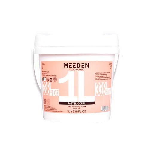 MEEDEN Pastel Coral Acrylic Paint: 1 L /33.8 oz Heavy Body Gloss Non-Toxic - Art Paints for Canvas, Wood, Craft Painting