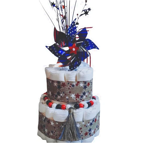 Generic 4th of July Diaper Cake, Baby Shower Decoration