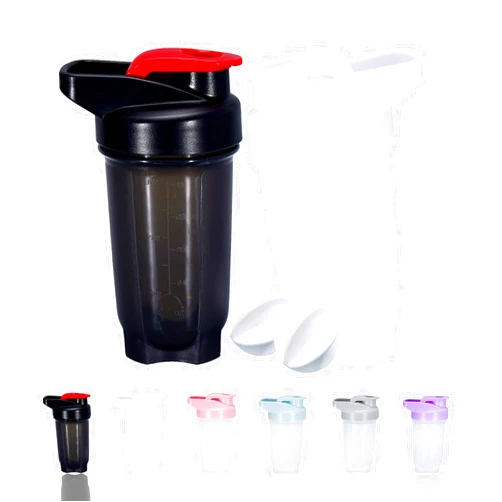 GAISHION Shaker Bottle Protein Shakes Cup and 10-Ounce/300ML Shaker Bottle with Whisk Balls, Protein Shaker Bottle Set,Non-BPA plastic (Black+White(2PCS))