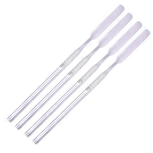 AAProTools 4 Pcs Dental Cement Mixing Spatulas Single Ended Lab Wax Modeling Stainless Steel Instruments