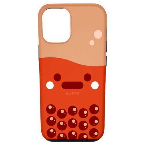 Funny Cute Character Art Graphics (Boba) iPhone 12/12 Pro Cute Boba Bubble Tea Kawaii Character Art Case