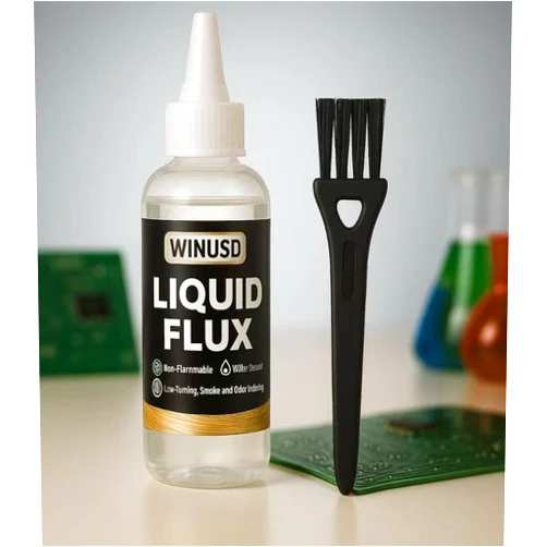 WINUSD 4oz Liquid Solder Flux, Water-Based No-Clean Flux for Electronics Soldering, Lead-Free Liquid Flux Soldering Tools for SMD/BGA/IC/PCB Repairing, Stained Glass Repair Solder Work