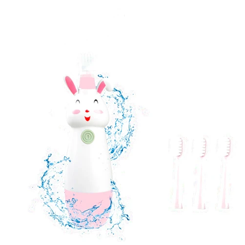 Meqtpomy Kids U-Shaped Electric Toothbrush (with 3 Brush Heads), Detachable Toddler Sonic Toothbrush - Autobrush Toothbrush for Kids Aged 2-7（Pink）