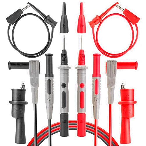 AstroAI 8Pcs Multimeter Test Leads Set with Alligator Clips, Plunger Mini Hooks and Test Probes 1000V 10A CAT III & CAT IV 600V for Fluke, KAIWEETS, INNOVA Multimeter, Voltmeter, Clamp Meter
