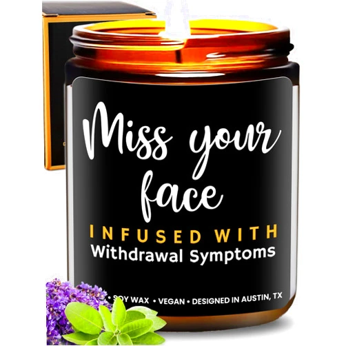 Rosa Vila Funny Friendship Candle, Fun Gifts for Women Friends, Funny Gifts for Friendship Gifts Funny Gifts for Women Friends, Funny Friend Gifts for Women & Men, I Miss Your Face Candle, Fun Birthday Gifts