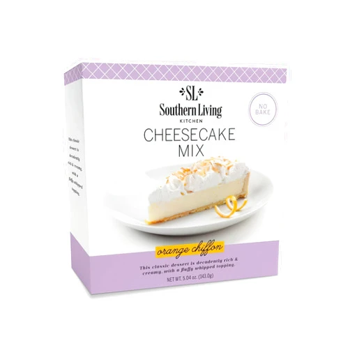 Southern Living Gourmet Cheesecake Mix, No Bake Cheesecake Cake Mix, Orange Chiffon Cheesecake by Southern Living, Rich, Creamy, Moist and Fluffy Whipped Topping