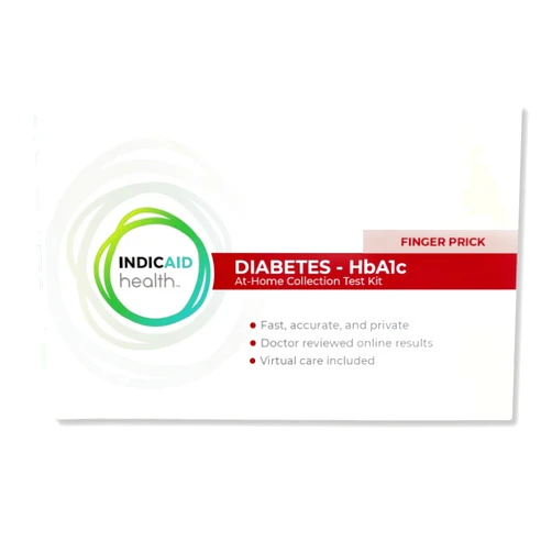 INDICAID health – Diabetes - HbA1c At-home collection test from CLIA-Certified Lab – Testing for hemoglobin A1c – FSA/HSA Eligible