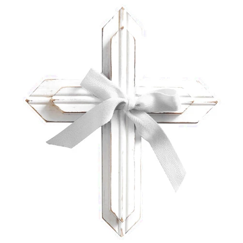 Stephan Baby Face to Face Designs 2-Tiered Hanging Wood Cross, 7.25