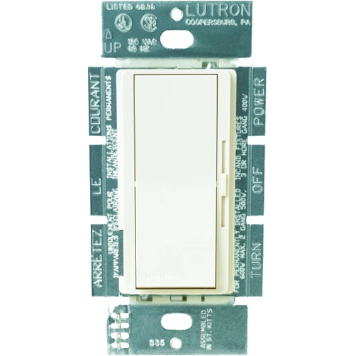 Lutron Diva Dimmer Switch for Incandescent Bulbs, 1000-Watt/Single-Pole Preset, DV-10P-LA, Light Almond