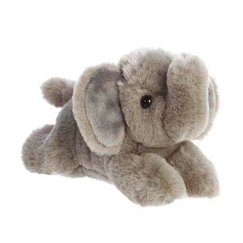 Aurora® Adorable Mini Flopsie™ Elephant Calf Stuffed Animal - Playful Ease - Timeless Companions - Grey 8 Inches