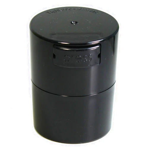 TIGHTPAC MINIVAC Minivac - 10g to 30 grams Airtight Multi-Use Vacuum Seal Portable Storage Container for Dry Goods, Food, and Herbs - Black Pearl