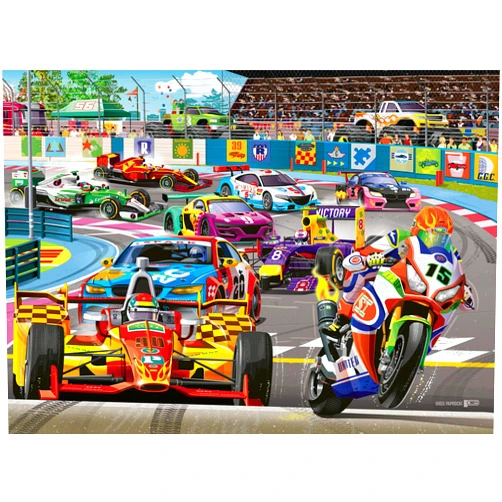 Ravensburger Racetrack Rally 60 Piece Jigsaw Puzzle for Kids - Every Piece is Unique, Pieces Fit Together Perfectly