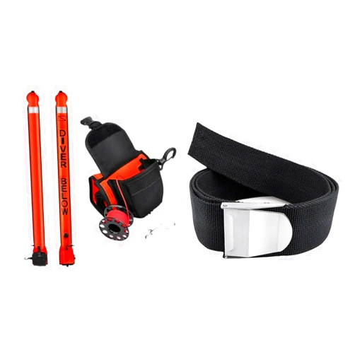 Owekfifv Surface Marker Buoy and Dive Reel Set+Scuba Weight Belt