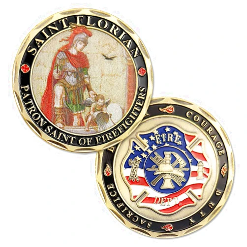 AtSKnSK Saint Florian Volunteer Firefighters Prayer Challenge Coin