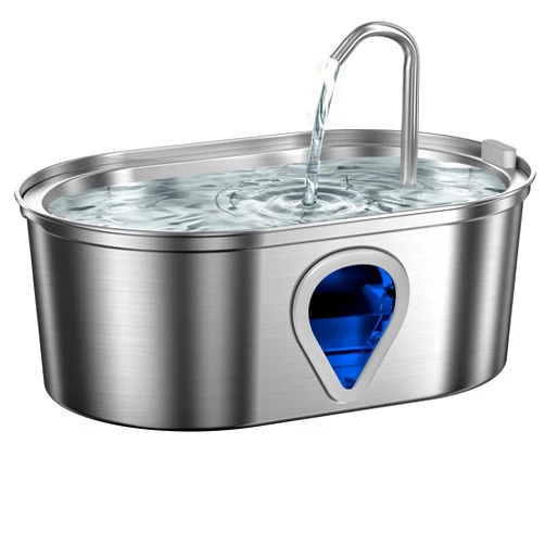 BETOPET Stainless Steel Cat Water Fountain for Drinking, 108oz/3.2L Cat Fountain - Pet Water Fountain Cats Indoor, Cat and Dog Water Fountain with Water Level Window